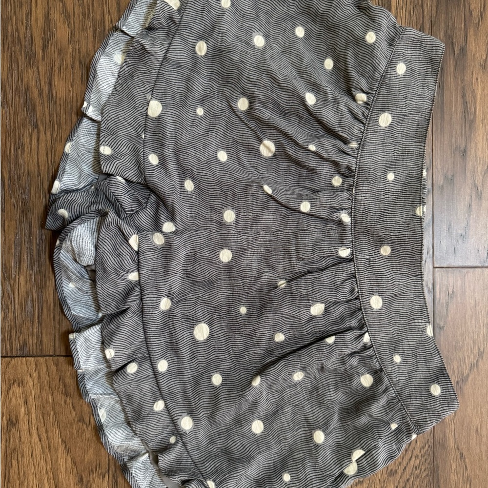 BCBGeneration Gray and White Ruffle Shorts